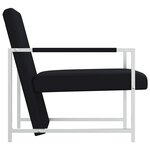 vidaXL Fauteuil avec pieds chromés Noir Similicuir