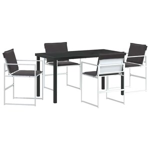 vidaXL Ensemble de salle à manger pour jardin 5 Pièces Blanc