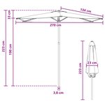 vidaXL Parasol de jardin 270 x 270 cm Polyester Rectangulaire