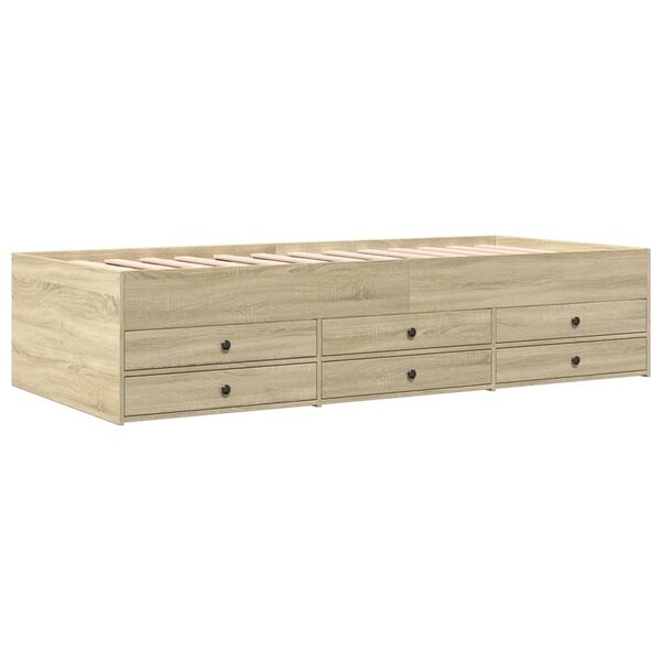 vidaXL Lit de jour et tiroirs chêne sonoma 90x190 cm bois d'ingénierie