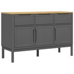 vidaXL Buffet FLORO gris 114x43x74 cm bois massif de pin