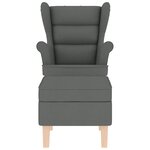 vidaXL Chaise à bascule avec repose-pied Gris foncé Tissu