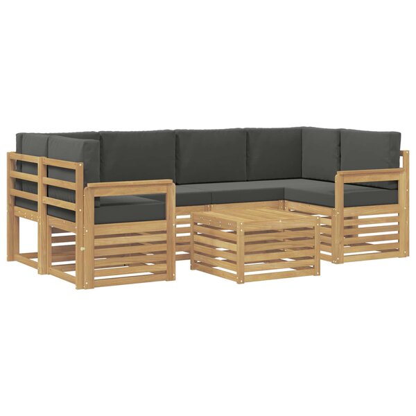 vidaXL Ensemble de canapés d'extérieur 7 pc Blanc et anthracite