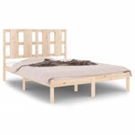 vidaXL Cadre de lit sans matelas 135x190 cm bois massif