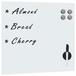 Tableau magnétique panneau écriture école maison bureau mural verre 40 x 40 cm blanc 02_0045500