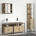 vidaXL Ensemble de mobilier de salle de bain 4 Pièces Chêne sonoma