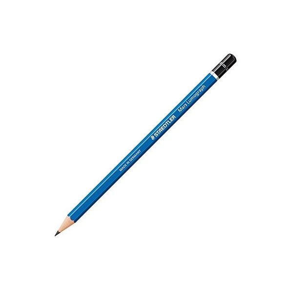 Crayon Papier Mars Lumograph 100 Corps Laqué Bleu Mine 2 mm B STAEDTLER