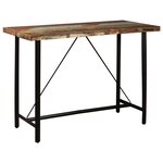 vidaXL Ensemble de bar 7 Pièces Bois de récupération et cuir véritable