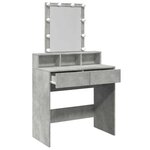 vidaXL Coiffeuse avec LED gris béton 80x41x144 5 cm