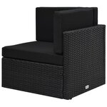 vidaXL Canapé d'angle sectionnel Résine tressée Noir