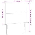 vidaXL Tête de lit à LED Vert foncé 93x16x118/128 cm Velours