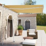 vidaXL Auvent manuel rétractable sur pied 300x250 cm Jaune/Blanc