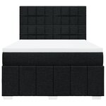 vidaXL Sommier à lattes de lit avec matelas Noir 140x200 cm Tissu