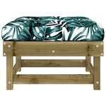 vidaXL Repose-pieds de jardin et coussins lot de 2 bois pin imprégné