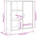 vidaXL Buffet chêne marron 70x30x80 cm bois d'ingénierie