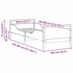 vidaXL Lit extensible pour enfants Marron cire 80 x 130 / 165 / 200 cm