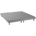 Sommiers tapissiers à lattes 2 x 80 x 200 - Bois massif gris + pieds