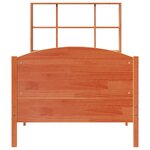 vidaXL Lit bibliothèque sans matelas cire marron 90x200 cm pin massif