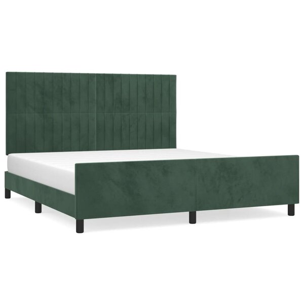 vidaXL Cadre de lit sans matelas vert foncé velours