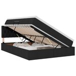 vidaXL Lit de rangement LED avec matelas Noir 140 x 190 cm Tissu