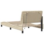 vidaXL Cadre de lit avec LED sans matelas crème 100x200 cm tissu