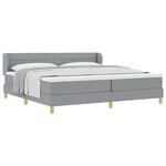 vidaXL Lit à ressorts avec matelas Gris clair 200 x 200 cm tissu