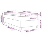 vidaXL Lit à ressorts avec matelas gris vert clair  80 x 200 cm  en velours côtelé.