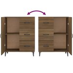 vidaXL Buffet chêne marron 69 5x34x90 cm bois d'ingénierie