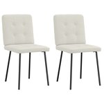 vidaXL Chaises à manger lot de 2 Crème Velours