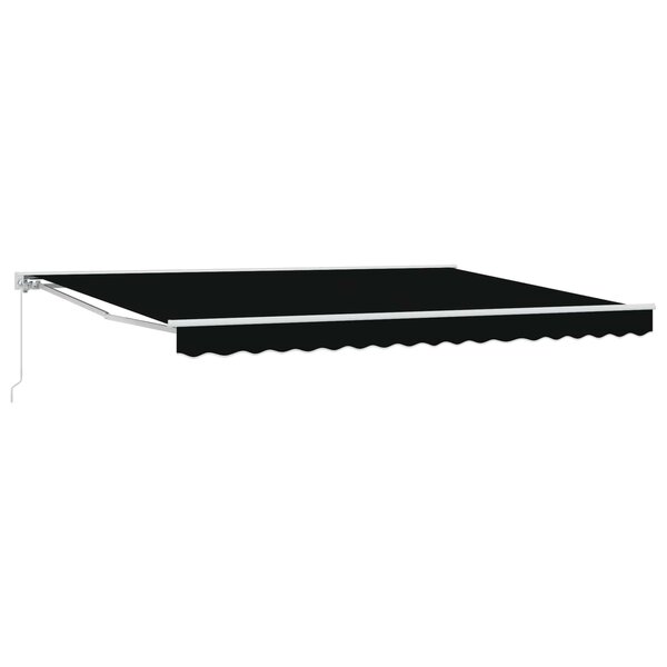 vidaXL Auvent rétractable manuel Noir 4 × 3 m