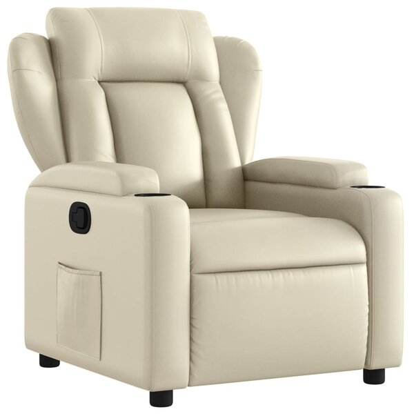 vidaXL Fauteuil inclinable Crème Similicuir