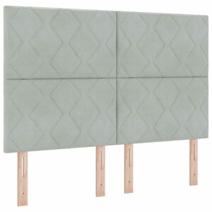 vidaXL Lit à ressort LED avec matelas Gris clair 140 x 200 cm Velours