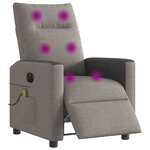 vidaXL Fauteuil de massage inclinable électrique Taupe Tissu
