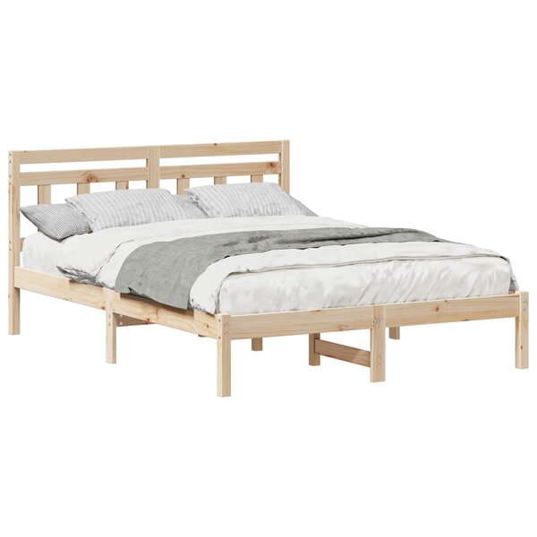 vidaXL Cadre de lit Marron 120 x 190 cm Pin massif