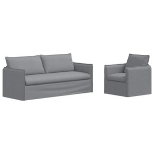 vidaXL Canapé 2 Pièces Gris clair 196 x 82 x 85 cm tissu