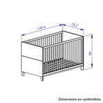 Lit bébé 70x140 cm en bois