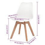 vidaXL Chaises à manger lot de 2 Blanc Plastique