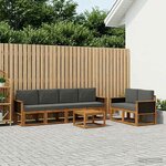 vidaXL Ensemble de canapés d'extérieur 6 Pièces Naturel et Anthracite