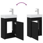 vidaXL Meuble de salle de bain avec robinet Chêne noir