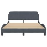vidaXL Cadre de lit Dover gris foncé 120x200 cm velours