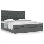 VidaXL Cadre de lit ottoman avec matelas gris foncé 180x200cm tissu