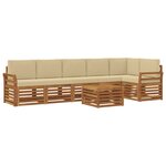 vidaXL Ensemble de canapés d'extérieur 7 pc Naturel et Beige Polyester