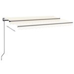 vidaXL Auvent automatique avec capteur de vent et LED 400x350 cm Crème