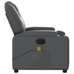 vidaXL Fauteuil de massage inclinable électrique gris similicuir