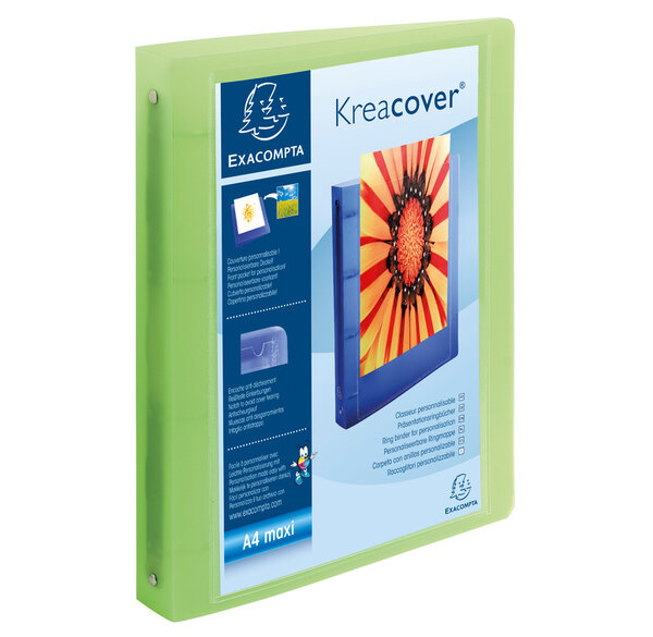 12 Classeurs 4 anneaux 30mm PP chromaline 10/10e Krea Cover - A4 maxi  couleurs aléatoires EXACOMPTA