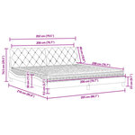 vidaXL Lit avec matelas gris clair 200x200 cm velours