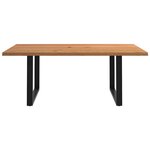 vidaXL Table à manger et bord naturel bois massif chêne rectangulaire
