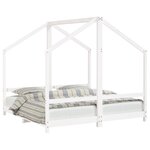vidaXL Cadre de lit pour enfant blanc 2x(80x160) cm bois de pin massif