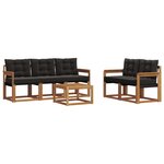 vidaXL Ensemble de canapés d'extérieur 6 pc Naturel et Noir