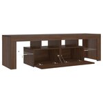 vidaXL Meuble TV avec lumières LED Chêne marron 140x36 5x40 cm